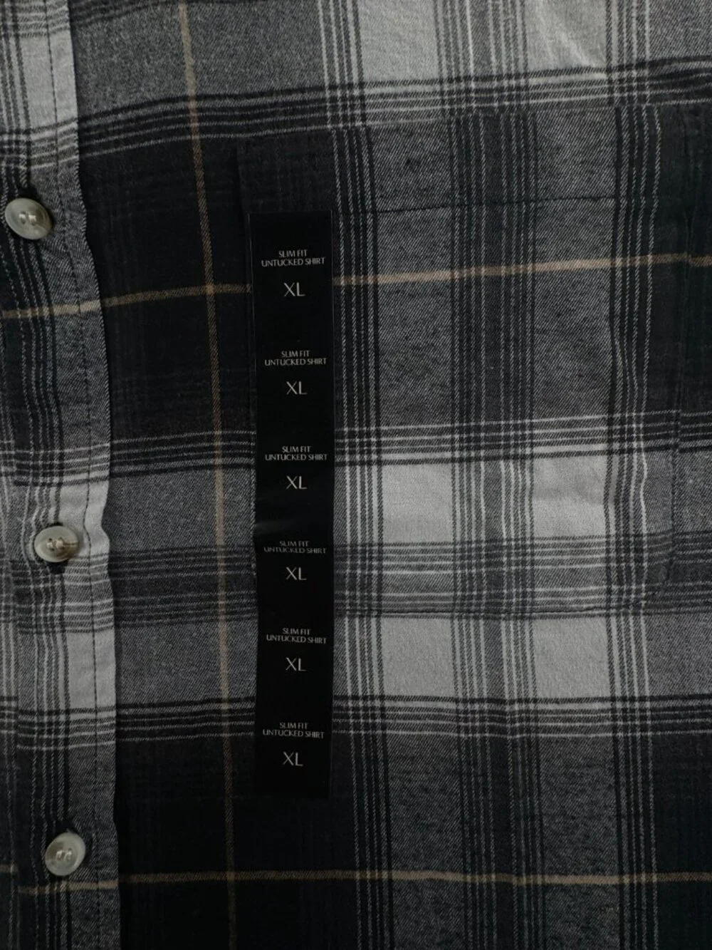 NWT Banana Republic Flannel Button Up Black Check Men Soft $70 XL Slim Untucked